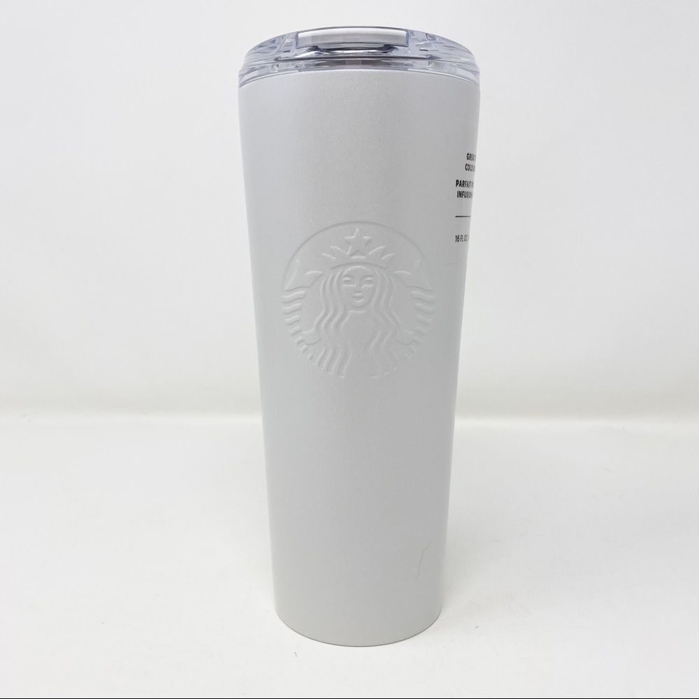 STARBUCKS WEDDING Pearl White Shimmer Stainless‎ Steel Cold Brew Tumbler - Picture 3 of 11